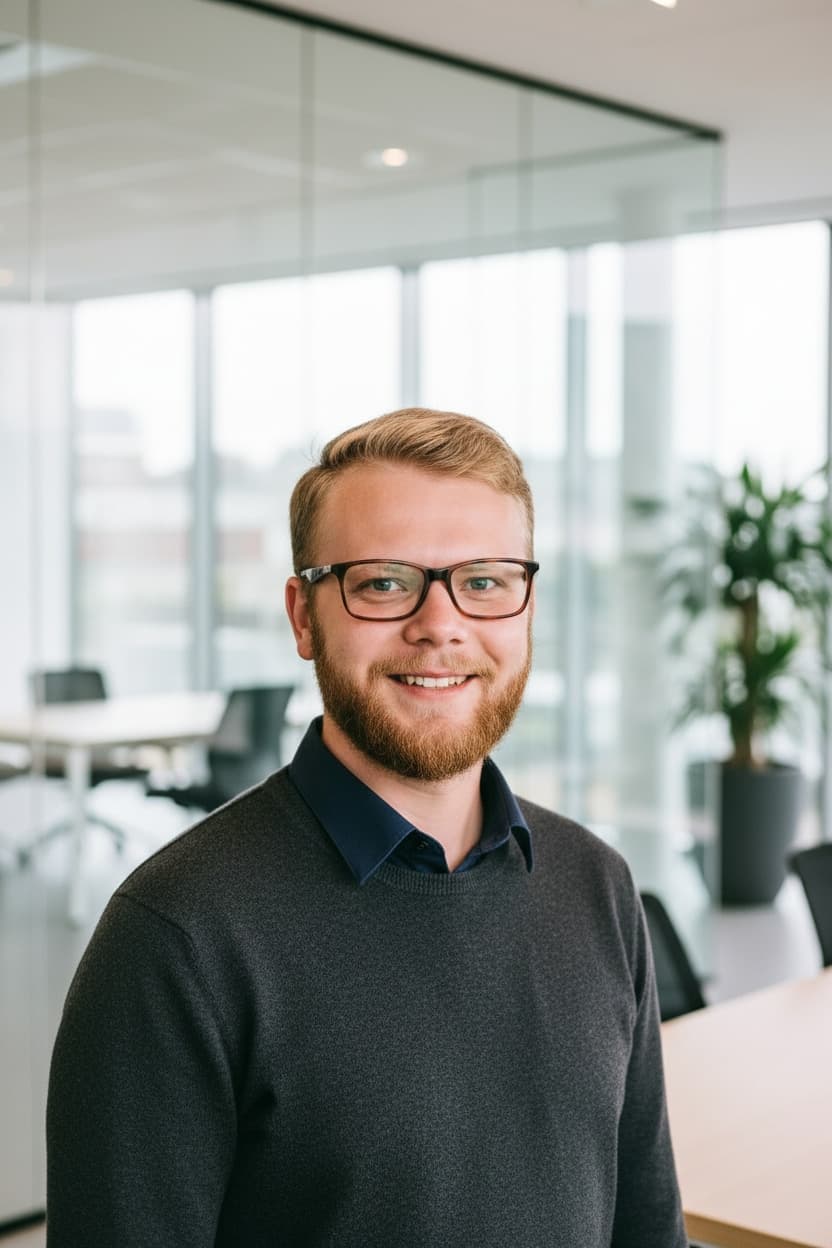 AI-generated headshot - Modern office headshot